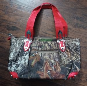 Camouflage & Red purse